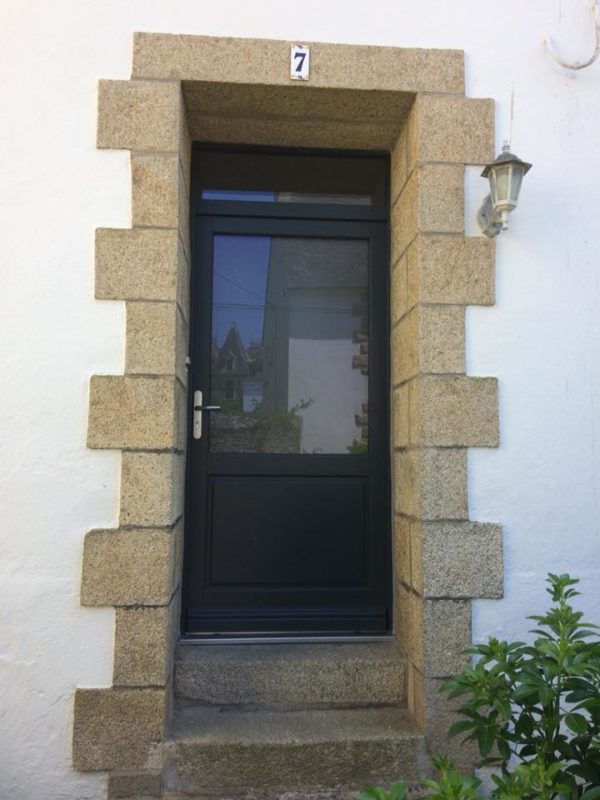 Remplacement porte entree bois par porte vitree Landerneau 2 - Remplacement porte entrée bois par porte vitrée Landerneau