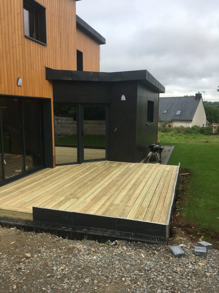 Amenagement exterieur terrasse portail carport Landerneau - Landerneau Brest